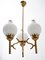 Mid-Century Brass and Opaline Glass Ceiling Lamp by Angelo Lelli for Arredoluce, 1950s 8