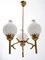 Mid-Century Brass and Opaline Glass Ceiling Lamp by Angelo Lelli for Arredoluce, 1950s, Image 8