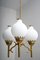 Mid-Century Brass and Opaline Glass Ceiling Lamp by Angelo Lelli for Arredoluce, 1950s 6