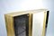 Gold Leaf Fiber Marquetry, Black Stone, Brass, and White Rock Crystal Cabinet by François-Xavier Turrou for Ginger Brown 7