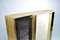 Gold Leaf Fiber Marquetry, Black Stone, Brass, and White Rock Crystal Cabinet by François-Xavier Turrou for Ginger Brown 9