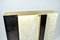 Mueble de pared de marquetería con cuentas de oro, piedra negra, latón y cristal blanco de François-Xavier Turrou para Ginger Brown, Imagen 2