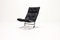 Mid-Century Black Leather and Chrome Lounge Chair, 1970s 1