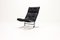 Mid-Century Black Leather and Chrome Lounge Chair, 1970s, Image 1