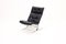 Mid-Century Black Leather and Chrome Lounge Chair, 1970s, Image 9