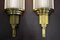 Large Art Deco Brass and Glass Wall Lamps, 1920s, Set of 2 6