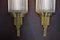 Large Art Deco Brass and Glass Wall Lamps, 1920s, Set of 2 10