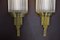 Large Art Deco Brass and Glass Wall Lamps, 1920s, Set of 2, Image 10