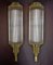 Large Art Deco Brass and Glass Wall Lamps, 1920s, Set of 2 1