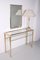 Hollywood Regency Golden Bamboo Console Table and Mirror, 1970s, Set of 2 2