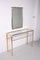 Hollywood Regency Golden Bamboo Console Table and Mirror, 1970s, Set of 2, Image 1