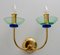 Italian Brass and Murano Glass Sconces from Vetri, 1980s, Set of 2 1
