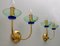 Italian Brass and Murano Glass Sconces from Vetri, 1980s, Set of 2 2