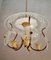 Lampada da soffitto in vetro inciso, bronzo e metallo di Pietro Chiesa, anni '50, Immagine 3