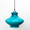 Turquoise Opaline Glass Ceiling Lamp, 1970s 3