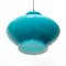 Turquoise Opaline Glass Ceiling Lamp, 1970s 4