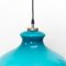 Turquoise Opaline Glass Ceiling Lamp, 1970s 5