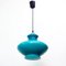 Turquoise Opaline Glass Ceiling Lamp, 1970s 2