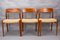 Dänische Modell 75 Esszimmerstühle mit Gestell aus Teak & Sitz aus Papierkordelgeflecht von Niels Otto Møller für J. L. Møllers, 1960er, 6er Set 2