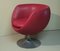 Italian Red Vinyl Egg Swivel Chair from OfficinadiRicerca, 1960s 1