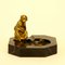 Cenicero Monkey Art Déco de bronce y mármol, años 20, Imagen 1