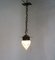 Small Antique Art Nouveau Wrought Iron and Glass Ceiling Lamp, Image 5