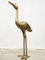 Grande Sculpture d'Oiseaux Grue Vintage en Laiton, années 60, Set de 2 3