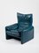 Blue Leather Model Maralunga Lounge Chairs by Vico Magistretti for Cassina, 1970s, Set of 2, Image 4