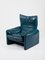 Sillones modelo Maralunga de cuero azul de Vico Magistretti para Cassina, años 70. Juego de 2, Imagen 4