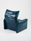 Blue Leather Model Maralunga Lounge Chairs by Vico Magistretti for Cassina, 1970s, Set of 2, Image 3