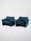 Blue Leather Model Maralunga Lounge Chairs by Vico Magistretti for Cassina, 1970s, Set of 2, Image 5