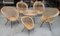 Rattan Lounge Chairs and Table, 1960s, Set of 6 1