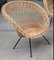 Rattan Lounge Chairs and Table, 1960s, Set of 6 6