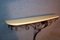 Large Wrought Iron and Travertine Console Table, 1950s 8