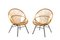 Rattan and Metal Armchairs, 1960s, Set of 2, Image 8