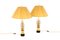 Lámparas de mesa de latón dorado y vidrio, años 70. Juego de 2, Imagen 1