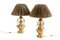 19th Century Gilt Brass and Bronze Table Lamps, Set of 2 1