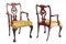 Antique Chippendale Style Red Lacquered Wood Armchairs, 1880s, Set of 2, Image 1