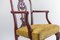 Antique Chippendale Style Red Lacquered Wood Armchairs, 1880s, Set of 2, Image 5