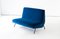 Italienisches Mid-Century Blue Velvet 2-Sitzer Sofa, 1950er 6