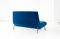 Italienisches Mid-Century Blue Velvet 2-Sitzer Sofa, 1950er 8