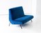 Mid-Century Italian Blue Velvet 2-Seater Sofa, 1950s, Image 3