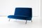 Italienisches Mid-Century Blue Velvet 2-Sitzer Sofa, 1950er 9