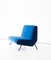 Italienisches Mid-Century Blue Velvet 2-Sitzer Sofa, 1950er 4
