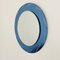 Runder italienischer Mid-Century Spiegel mit blauem Rahmen, 1960er 3