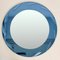 Mid-Century Italian Blue Round Mirror, 1960s 5