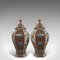 Vasetti esagonali vintage in ceramica, anni '50, set di 2, Immagine 1