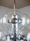 Space Age Glass and Chrome Chandelier from VEB Deutsche Werkstätten Hellerau, 1960s, Image 3