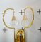 Italian Crystal and Gilded Brass Sconces by Gaetano Sciolari for Sciolari, 1960s, Set of 2 6