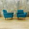 Turquoise Armchairs, 1950s, Set of 2 14